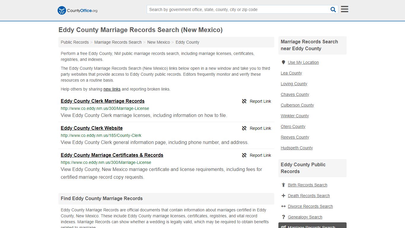 Marriage Records Search - Eddy County, NM (Marriage Licenses ...